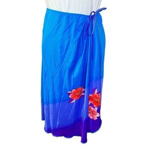 Vintage 80's Krista Kent Miami wrap Dance Skirt Coverup Tropical One size